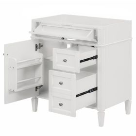 30'' Bathroom Vanity without Top Sink, Modern Bathroom Storage Cabinet with 2 Drawers and a Tip-out Drawer (NOT INCLUDE BASIN; REPLACE WF316721AA