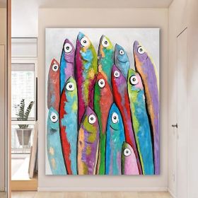 Oil Painting Hand Painted Vertical Abstract Animals Contemporary Modern Rolled Canvas  Living Room hallway bedroom luxurious decorative painting (size: 100x150cm)