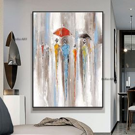 Oil Painting Hand Painted Vertical Abstract People Contemporary Modern Living Room hallway bedroom luxurious decorative painting (size: 50x70cm)