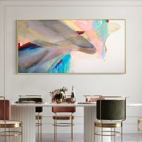 Large Brightly Colored Painting Adorns The Living Room Modern Decorative Pictures Home Good Canvas Wall Art Painting No Framed (size: 40X80cm)
